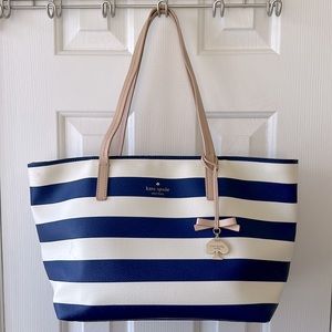 Blue & White Striped Kate Spade Tote